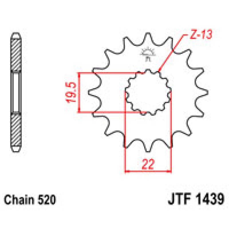 Купить Звездочка передняя JT Sprockets (шаг 520 ) JT JTF1439